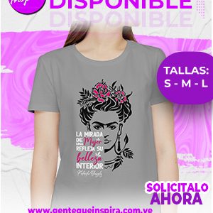 Franela Gris Estampada 100% Algodón